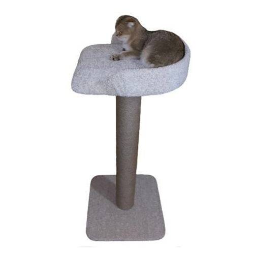 Scratching post with bed 100 cm high for large cats (light beige)