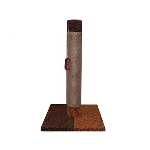 Scratching post with square base, 60 cm high, dark brown