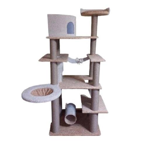 Scratching post for cats beige and milk, size 195x80x60 cm
