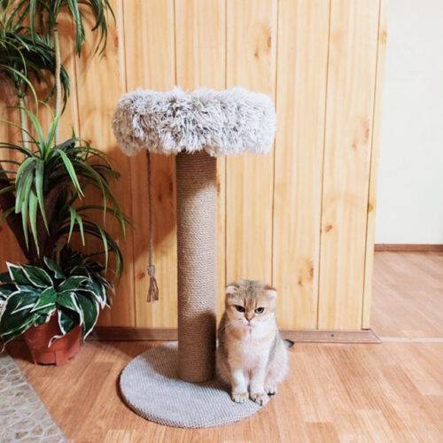 Scratching post "Nest" beige, height 64 cm