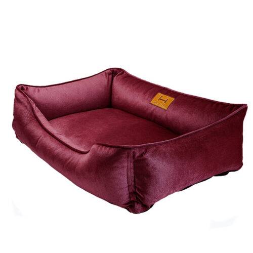 Велюровий лежак Harley and Cho для котів і собак в різних розмірах (бордовий)
