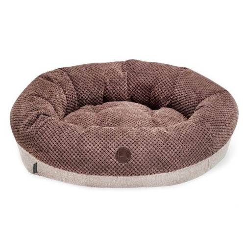 Овальний двосторонній гіпоалергенний лежак Bagel коричневий