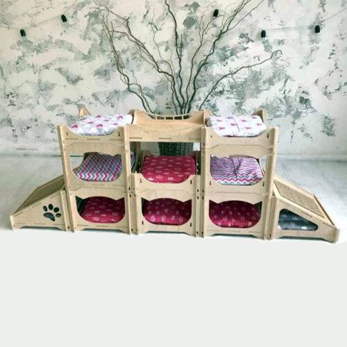 Комплекс з 6 модулів із дряпками і лежанками зверху