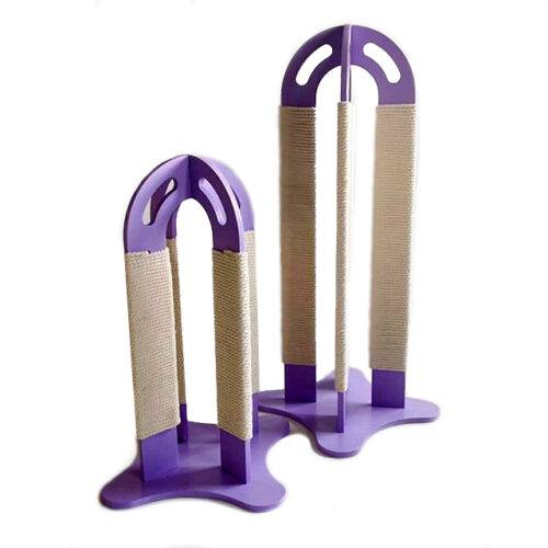 Vertical scratching post for small kittens with 4 columns purple 100 cm