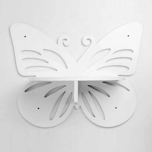 Настінна поличка-лежак біла для котів "Метелик"