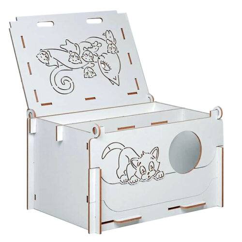 Материнський бокс білий прямокутний ламінований із назвою вашого розплідника