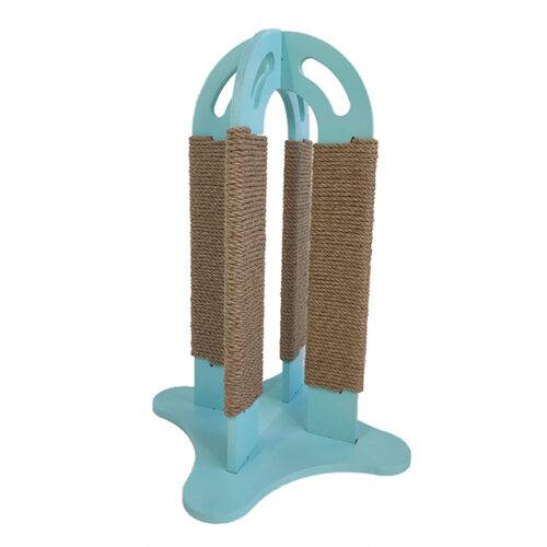 Vertical scratching post for small kittens with 4 columns blue
