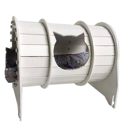 Лежак-тунель для кота білий