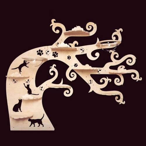 Настінне дерево натурального кольору для котів