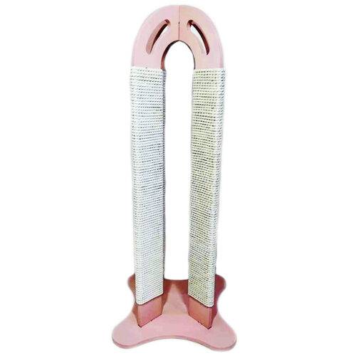 Vertical scratching post for small kittens with 4 columns pink 70 cm