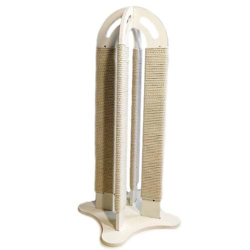 Vertical scratching post for small kittens with 4 columns, white 70 cm