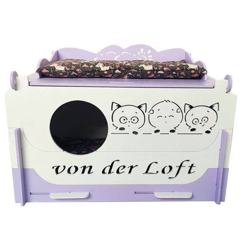 Бокс біло-лиловий фарбований із назвою вашого розплідника