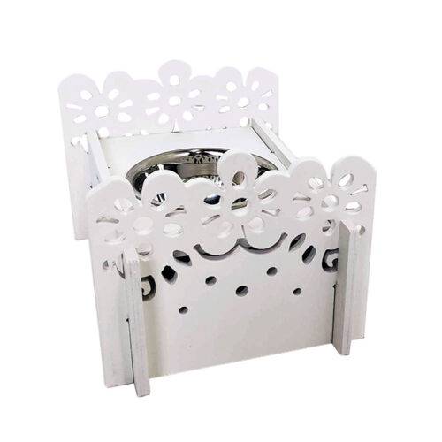 Годівниця із квітами біла