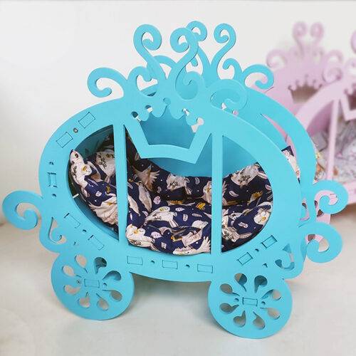 Лежанка-карета для котів блакитна