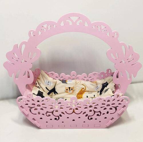 Лежанка-кошик для котів рожева