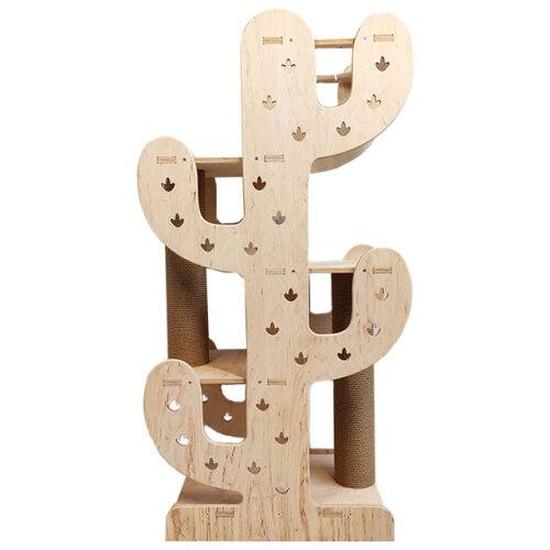 Cactus tree with sunbeds and scratching posts for cats