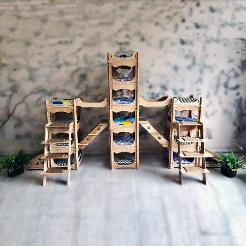 Великий комплекс з 13 модулів на 18 котів