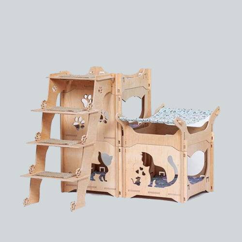 Міні-комплекс з 3 модулів на 5 котів зі сходинками