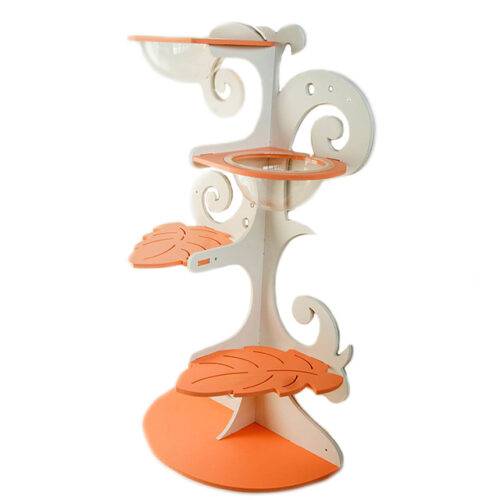 Дерево для котів персиково-біле, яке кріпиться на стіну