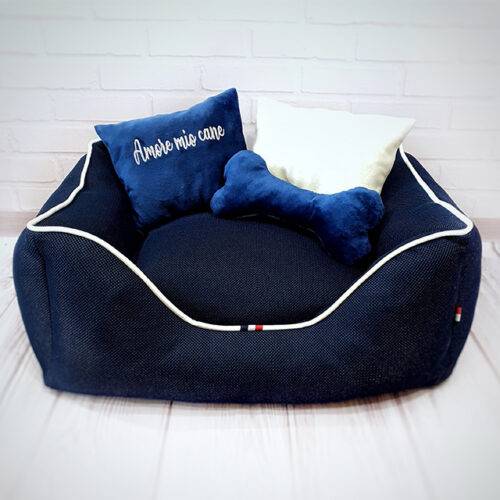 Bed for dogs and cats 55*70 cm navy blue