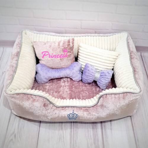 Ніжно-рожева лежанка для собак і котів 50*70 см