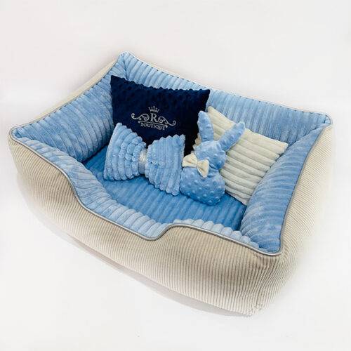 Bed for dogs and cats 50*70 cm blue-milk