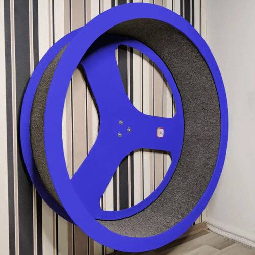 Wall-Mounted Cat Running Wheel Blue and Gray (Choose the Size)