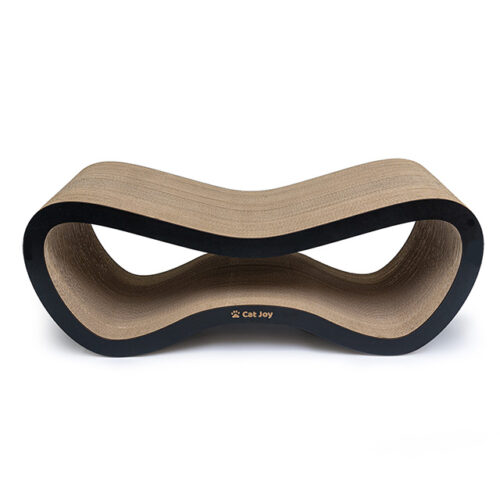 Large wenge cardboard scratcher bed with wave pattern