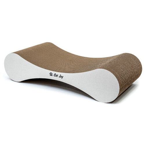 Compact white corrugated cardboard scratcher