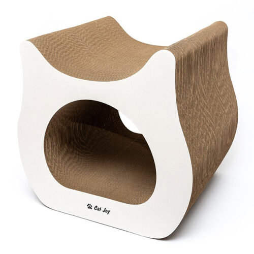Bauhaus cardboard scratcher house white