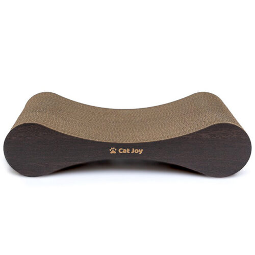 Compact brown corrugated cardboard scratcher
