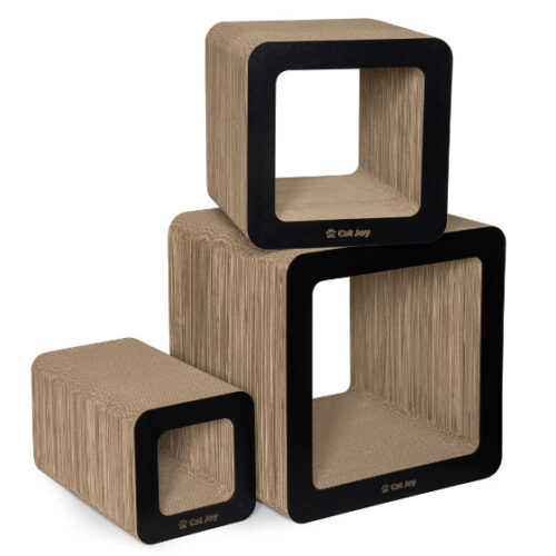 Stylish complex of scratching posts made of wenge corrugated board