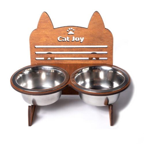 Годівниця для котів і мініатюрних собак із регулюванням висоти дуб