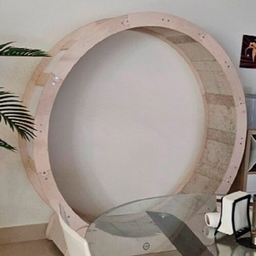 Разборное беговое колесо для кота натурального цвета диаметром 160 см + подарок